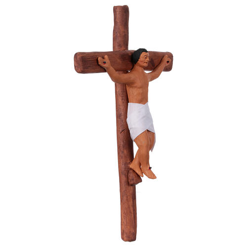 Scène crèche de Pâques napolitaine crucifixion Jésus et brigands 3 pcs 25x15 cm 10