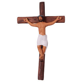 Cena presépio de Páscoa napolitano crucificação Jesus e ladrões 3 peças 25x15 cm