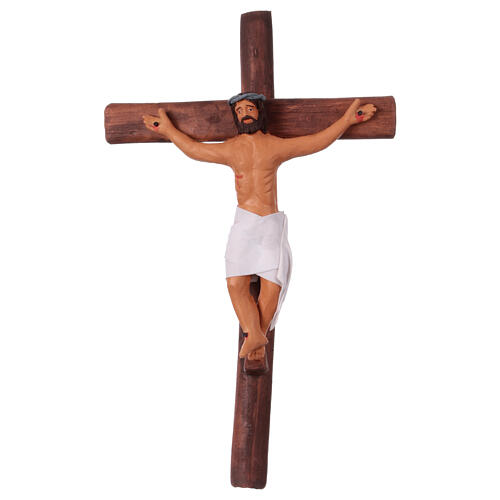 Cena presépio de Páscoa napolitano crucificação Jesus e ladrões 3 peças 25x15 cm 2