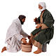 Washing of the feet for 13 cm Neapolitan Easter Creche, set of 2 terracotta figurines s1