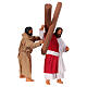 Jezus niesie krzyż i Cyrenejczyk, szopka wielkanocna z Neapolu 13 cm, terakota, 2 części s1