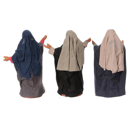 Auferstandener Jesus und die 3 Frauen am Grab, Krippenfiguren, neapolitanischer Stil, Terrakotta, für 13 cm Krippe 6