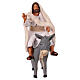 Scene for 13 cm Neapolitan Easter Creche, Jesus on a donkey, terracotta figurines s1