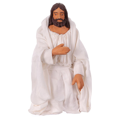 Jesús bautismo set 2 piezas terracota belén Nápoles pascual 13 cm 2