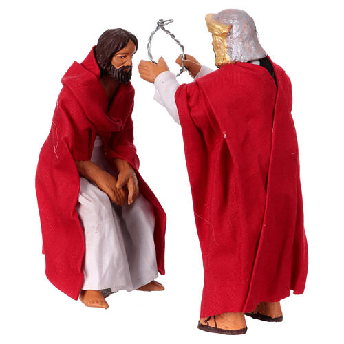 Conjunto presépio napolitano de Páscoa soldado Jesus coroa 13 cm 1