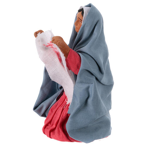 Veronica with the veil for 13 cm Neapolitan Easter Creche, terracotta figurines 2