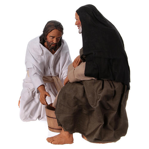 Set statuettes lavement des pieds crèche napolitaine de Pâques 30 cm 3