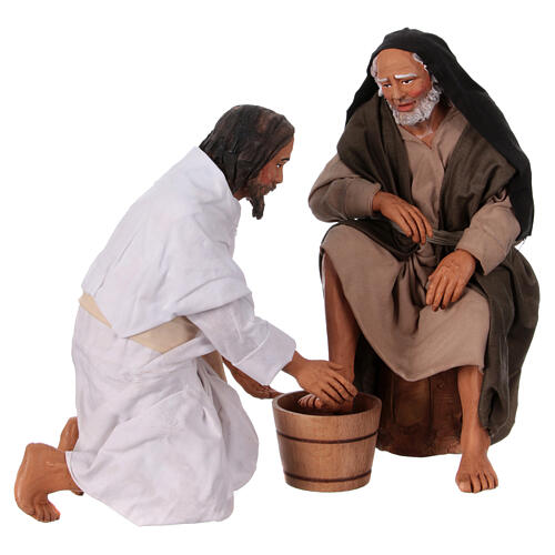 Set statuettes lavement des pieds crèche napolitaine de Pâques 30 cm 5