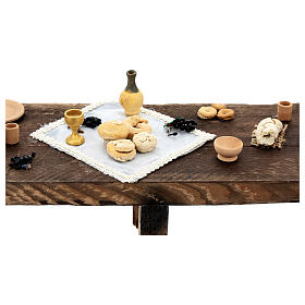 Table Cène crèche napolitaine de Pâques 30 cm bois 10x85x15 cm