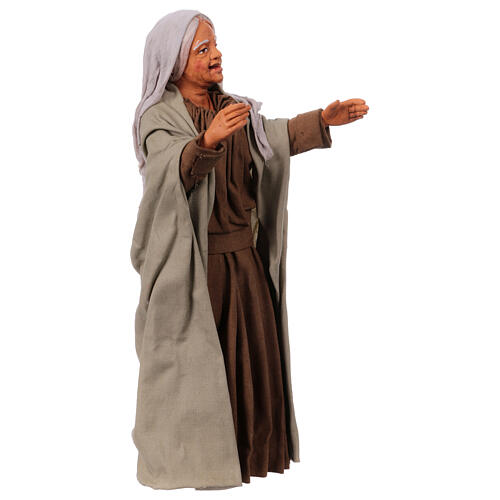 Lächelnde Frauen Krippenfiguren in neapolitanischer Stil aus Terrakotta für 30 cm Krippe 7