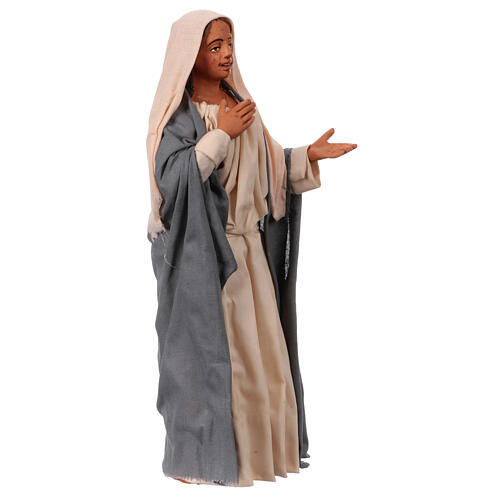 Lächelnde Frauen Krippenfiguren in neapolitanischer Stil aus Terrakotta für 30 cm Krippe 11