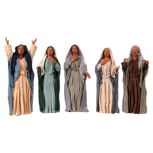Donne sorridenti terracotta presepe pasquale Napoli 30 cm 1