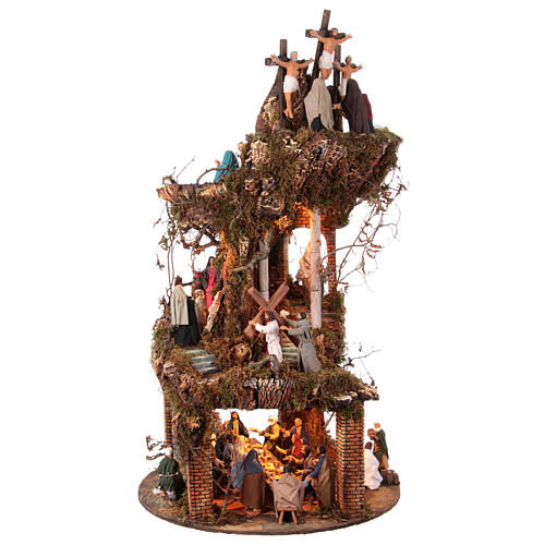 Complete Easter nativity scene with figurines 13 cm Neapolitan 110x55 cm 6