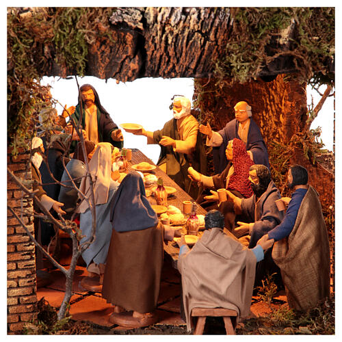 Complete Easter nativity scene with figurines 13 cm Neapolitan 110x55 cm 7