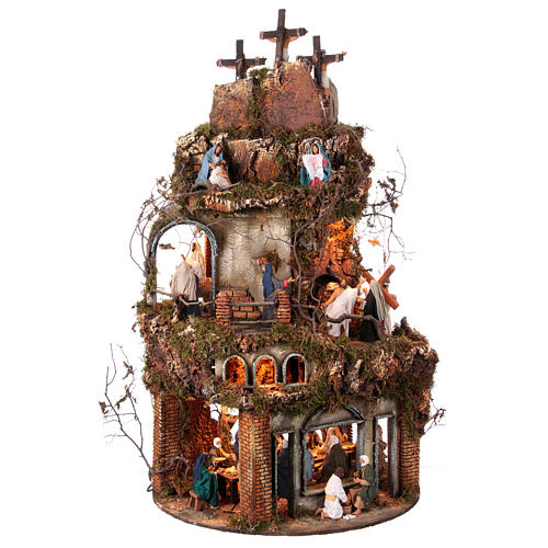 Complete Easter nativity scene with figurines 13 cm Neapolitan 110x55 cm 9