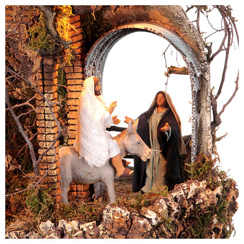 Complete Easter nativity scene with figurines 13 cm Neapolitan 110x55 cm 15