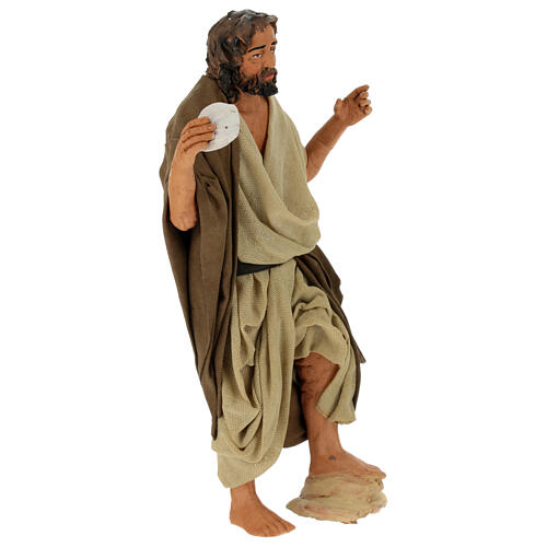Taufe Jesu, 2-teilig, Krippenfiguren, neapolitanischer Stil, Terrakotta, für 30 cm Krippe 6