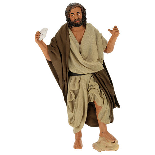 Bautismo de Jesús belén napolitano terracota 2 piezas h 30 cm 5