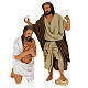Battesimo di Gesù presepe napoletano terracotta 2 pz h 30 cm s3