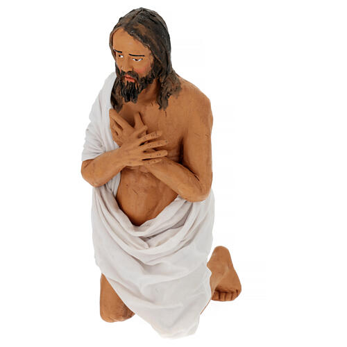 Chrzest Jezusa, figurki z terakoty, neapolitańska szopka wielkanocna 30 cm, 2 części 2