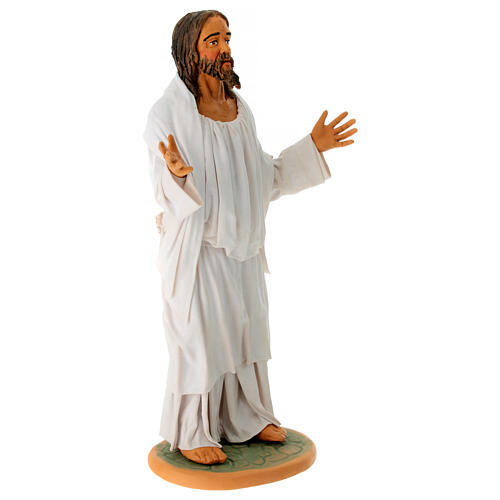 Risen Christ with open arms for terracotta Neapolitan Easter Creche of 30 cm 4