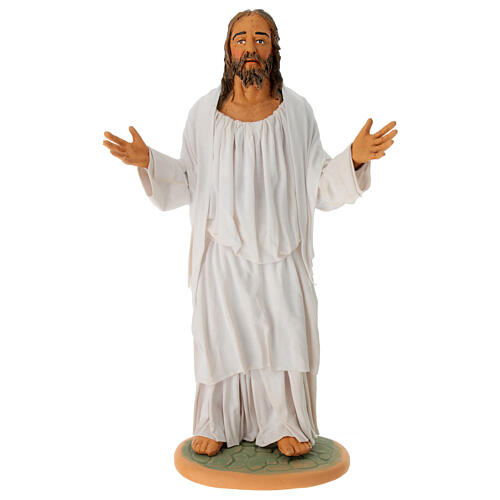 Jésus ressuscité avec bras levés crèche napolitaine terre cuite h 30 cm 1