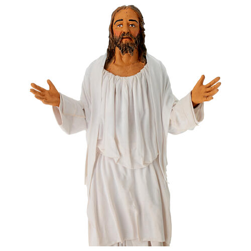 Jezus zmartwychwstały podniesione ręce, terakota, szopka wielkanocna z Neapolu h 30 cm 2