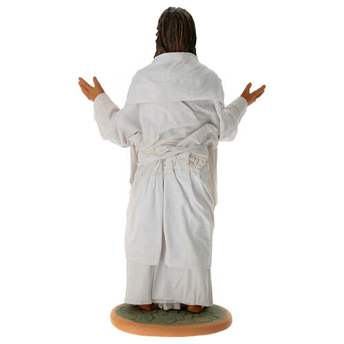Jezus zmartwychwstały podniesione ręce, terakota, szopka wielkanocna z Neapolu h 30 cm 5