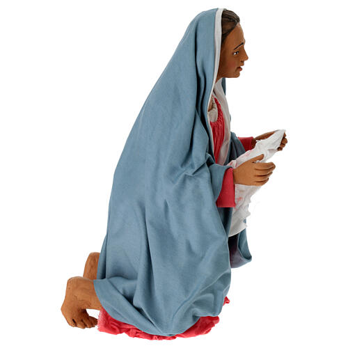 Veronika mit dem Schweißtuch Christi, Krippenfigur, neapolitanischer Stil, Terrakotta, für 30 cm Krippe 5