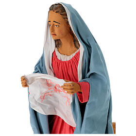 Veronica telo con volto Gesù terracotta presepe pasquale napoletano h 30 cm