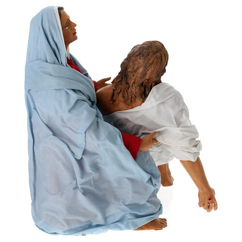 Pietà terracota presépio napolitano de Páscoa 2 peças h 30 cm 7