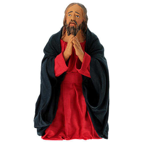 Jesus im Olivengarten, Krippenfigur, neapolitanischer Stil, Terrakotta, für 30 cm Krippe 1