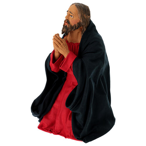 Jesus im Olivengarten, Krippenfigur, neapolitanischer Stil, Terrakotta, für 30 cm Krippe 4