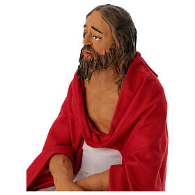 Gesù seduto statua presepe pasquale Napoli terracotta h 30 cm