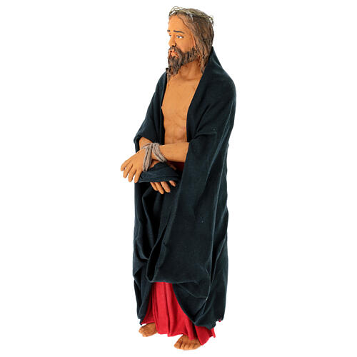 Jesus mit gefesselten Händen, Krippenfigur, neapolitanischer Stil, Terrakotta, für 30 cm Krippe 3