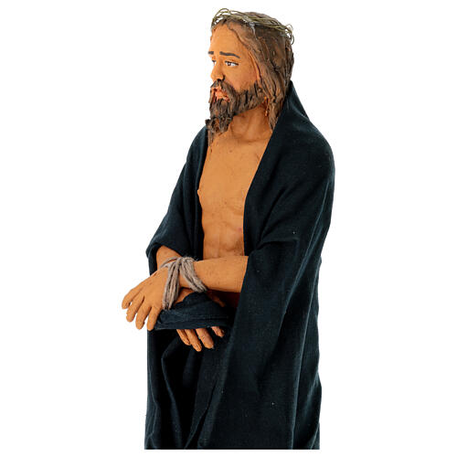 Jesus mit gefesselten Händen, Krippenfigur, neapolitanischer Stil, Terrakotta, für 30 cm Krippe 4