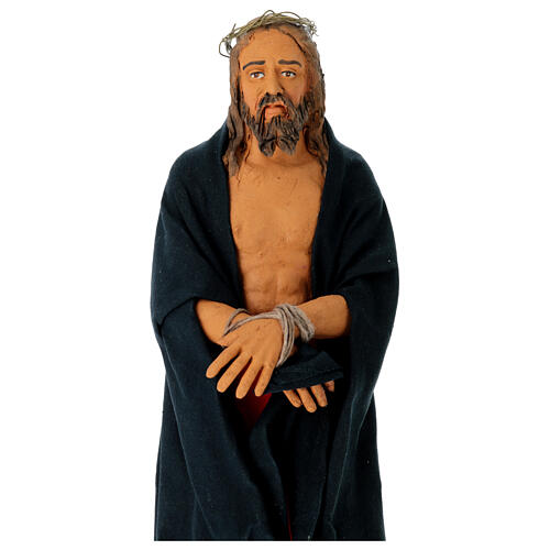 Jesus with hands tied for terracotta Neapolitan Easter Creche of 30 cm 2