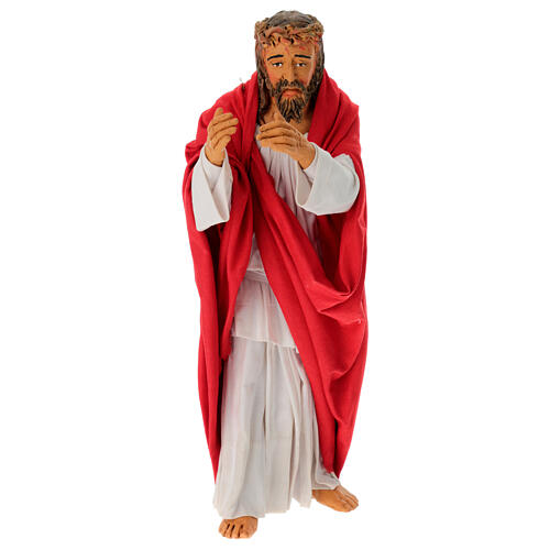 Jezus niosący krzyż, terakota, neapolitańska szopka wielkanocna h 30 cm 7