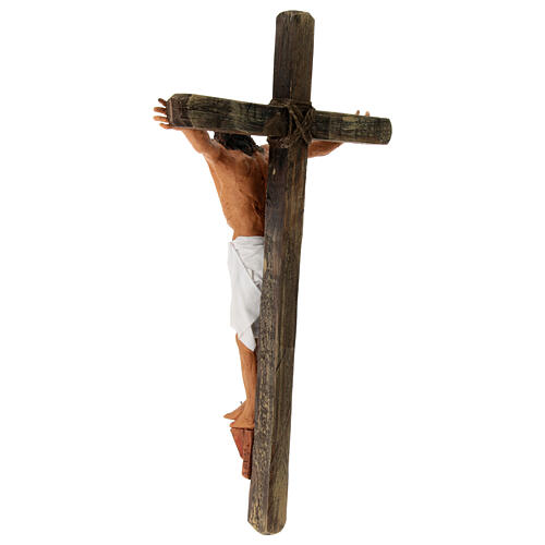 Kreuzigung Jesus, Krippenfigur, neapolitanischer Stil, Terrakotta, für 30 cm Krippe 8