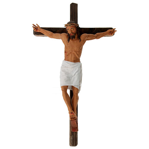 Jesus' Crucifixion, terracotta statue for Neapolitan Easter Creche of 30 cm 1