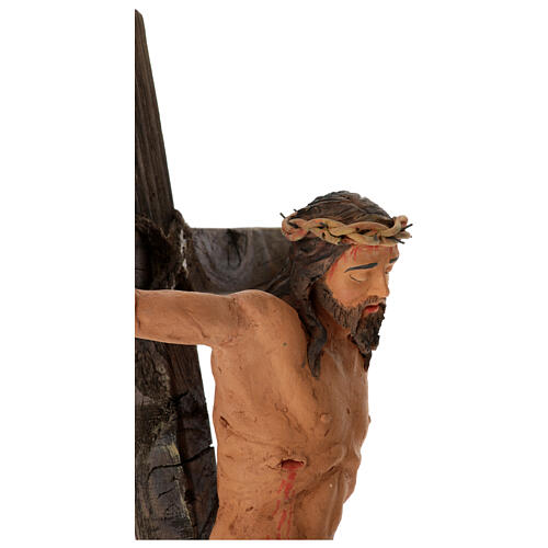 Jesus' Crucifixion, terracotta statue for Neapolitan Easter Creche of 30 cm 7