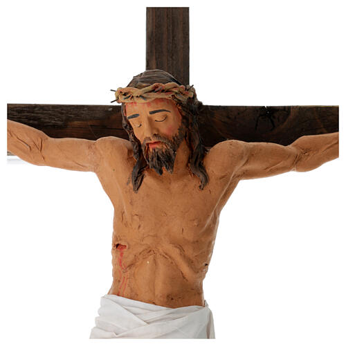 Jésus sur la croix crèche napolitaine terre cuite h 30 cm 2