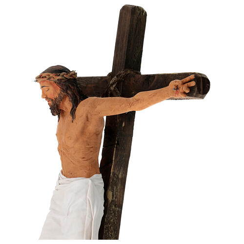 Jésus sur la croix crèche napolitaine terre cuite h 30 cm 4