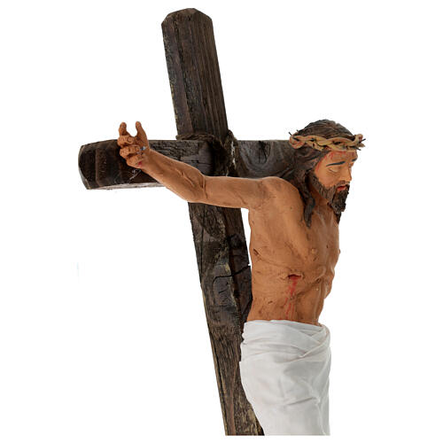 Crucificação Jesus presépio napolitano pascal terracota h 30 cm 6