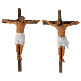 Crucifixion of the two thieves, terracotta statues for Neapolitan Easter Creche of 30 cm
