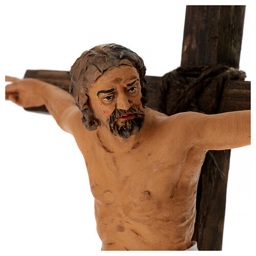 Crucifixión dos ladrones belén pascual Nápoles h 30 cm 7
