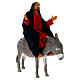 Jesus on a donkey, entering Jesuralem, terracotta statue for Neapolitan Easter Creche of 30 cm s4