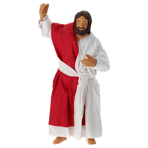 Gesù porta croce Calvario presepe pasquale Napoli terracotta h 13 cm 5