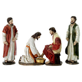 Washing of the feet, set of 4 pieces for 12 cm resin Easter Creche