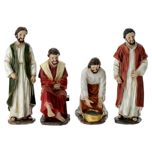 Washing of the feet, set of 4 pieces for 12 cm resin Easter Creche 7